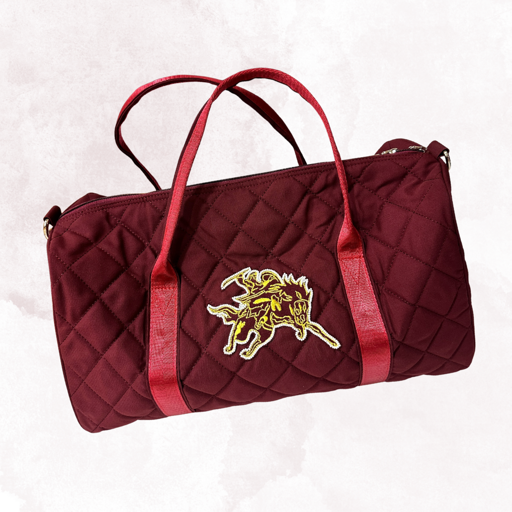 Maroon Embroidered Mini Duffle (Bhavna Kanakia)