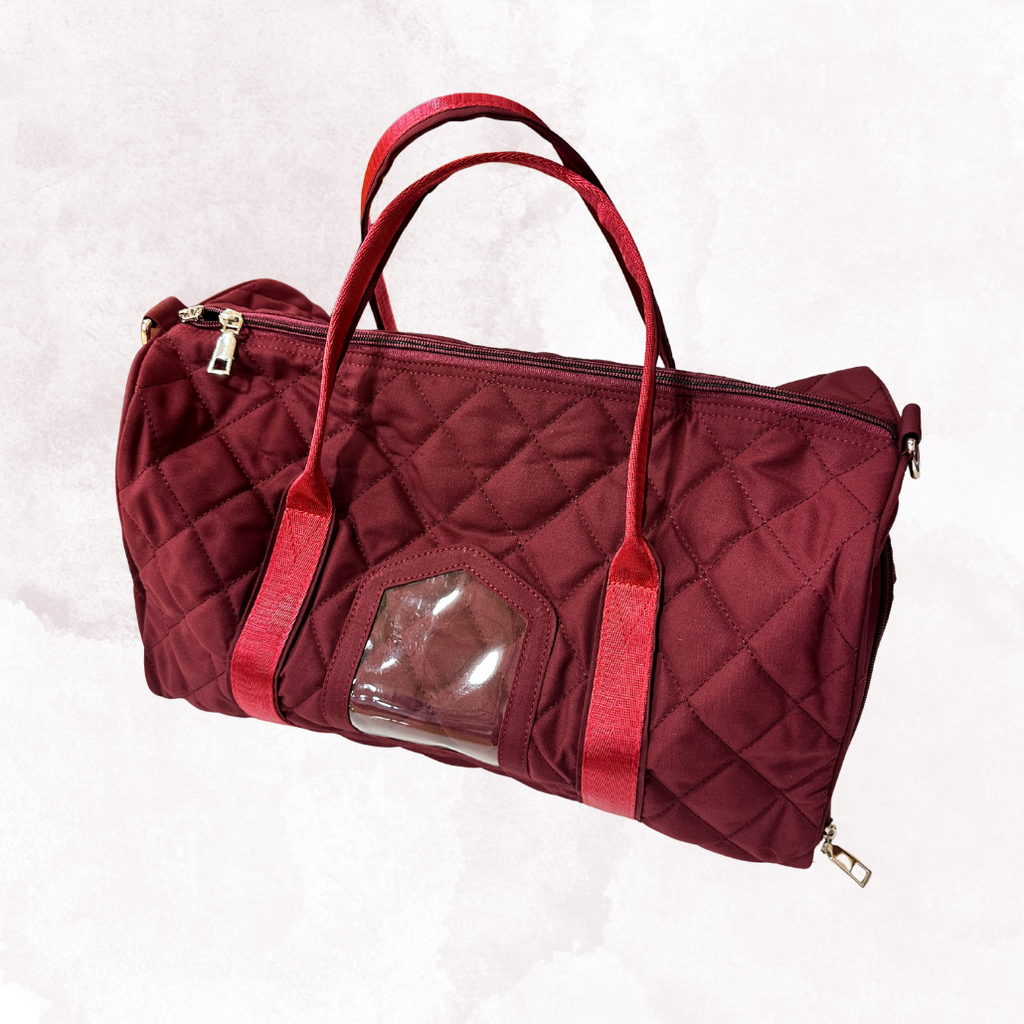Maroon Embroidered Mini Duffle (Bhavna Kanakia)