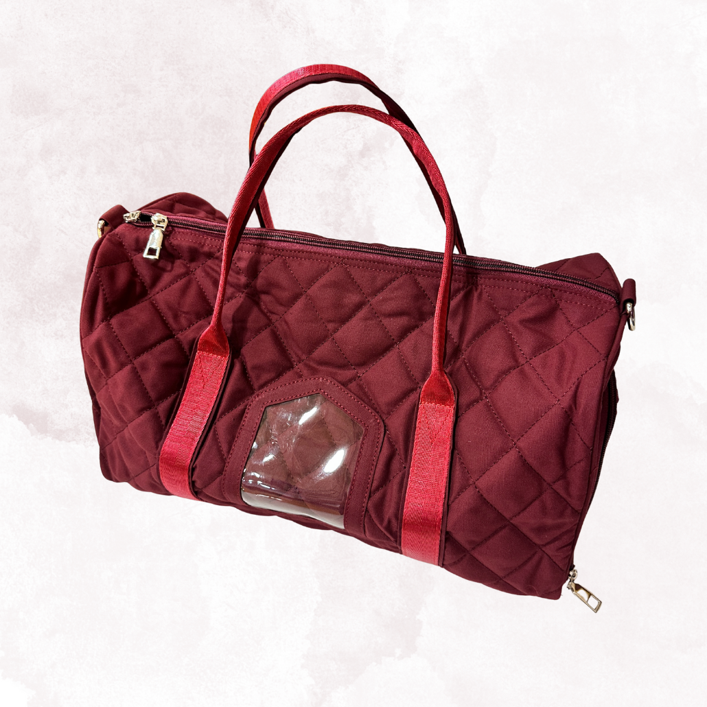 Maroon Embroidered Mini Duffle (Bhavna Kanakia)