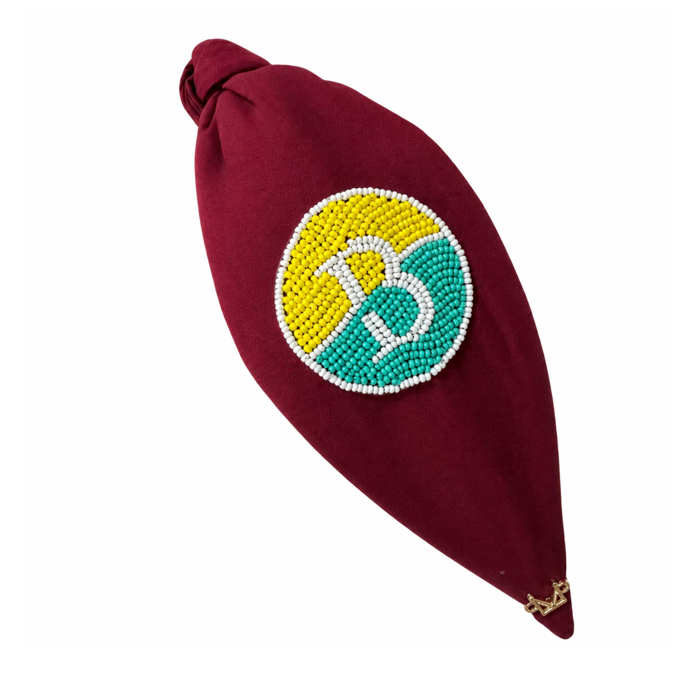 Maroon Beaded Headband (Bhavna Kanakia)