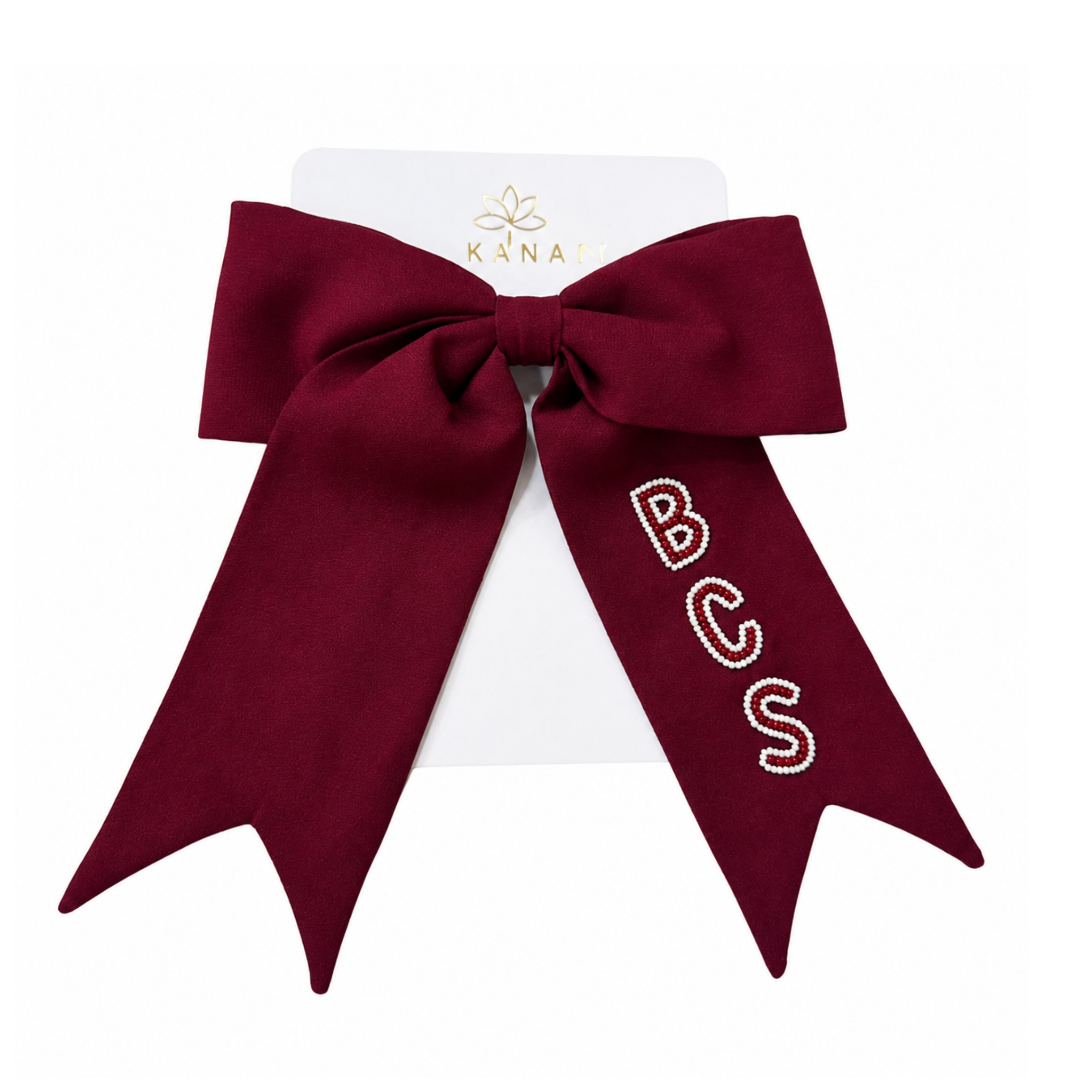 Maroon Beaded Bow (Bhavna Kanakia)