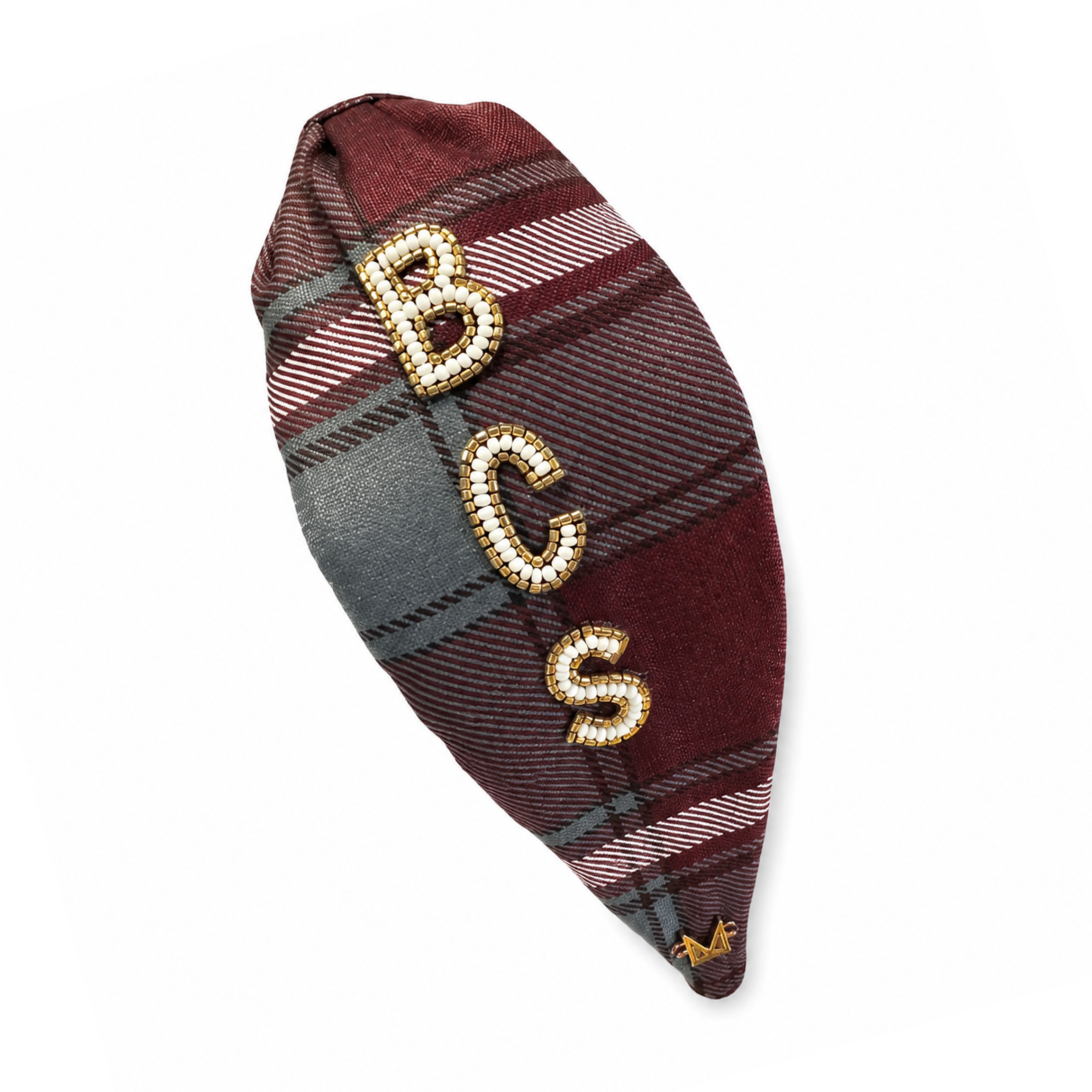Plaid Beaded Headband (Bhavna Kanakia)